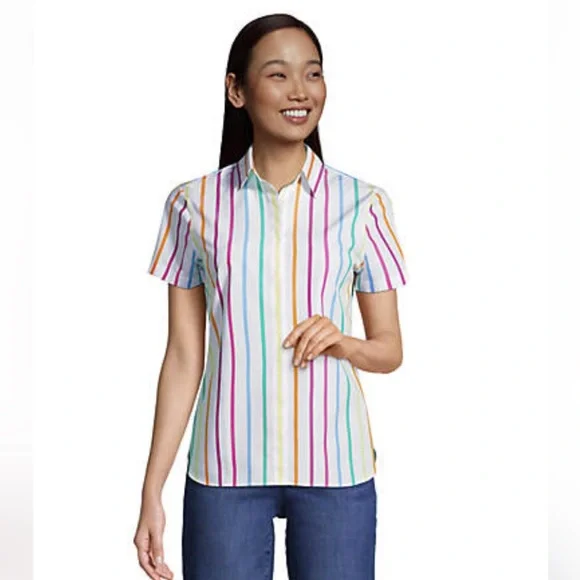 NWT (3 shirts) Lands’ End No Iron Supima Cotton Short Sleeve Shirt, Size 12 - Picture 8 of 14